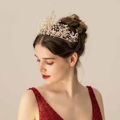 Diadema Nupcial con Perlas de Arroz y Cristales Brillantes - Image 3