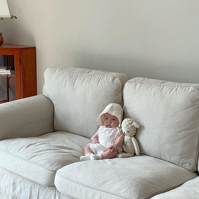 Conjunto de Tres Piezas Infantil con Chaleco Bordado, Shorts y Gorro - Image 27