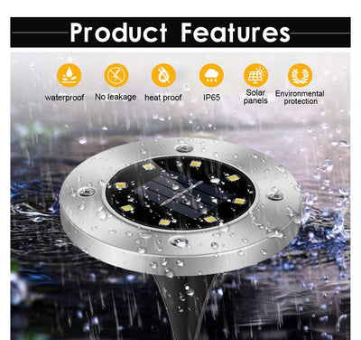 Lámpara de Piso Cuadrada Impermeable de Acero Inoxidable con 5 LED para Jardín - Image 14