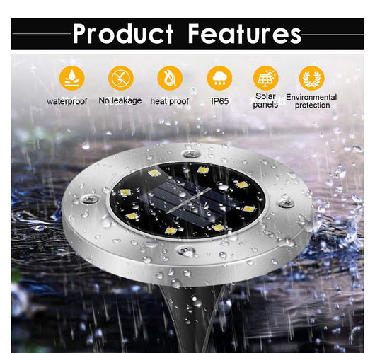 Lámpara de Piso Cuadrada Impermeable de Acero Inoxidable con 5 LED para Jardín - Image 14