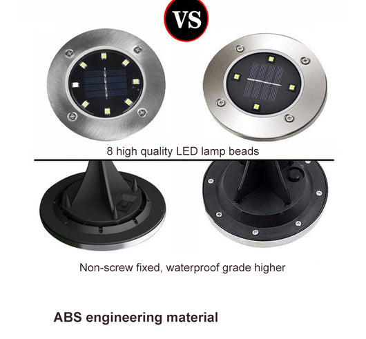 Lámpara de Piso Cuadrada Impermeable de Acero Inoxidable con 5 LED para Jardín - Image 17