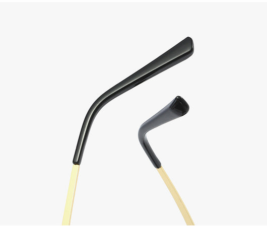 Rimless star fashion sunglasses with bright yellow lenses and gold-colored metal frames, featuring black earpieces. - Image 14