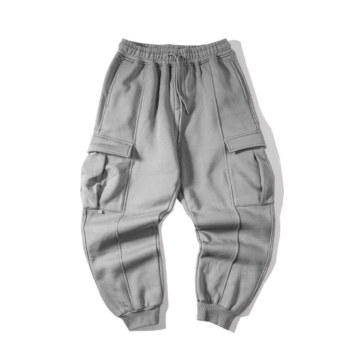 Pantalones de Chándal Gris Gray Guard para Hombre - Felpa Gruesa Recta Suelta - Image 15