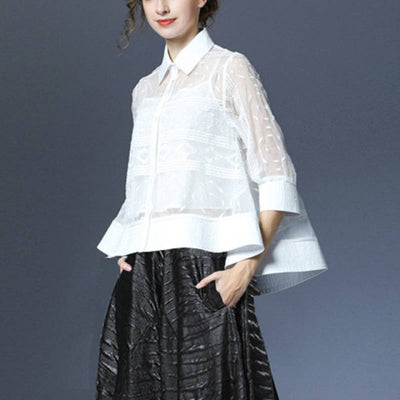 Conjunto Elegante: Camisa Jacquard Bordada + Pantalón Ancho Elástico - Image 2