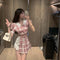 Conjunto Falda Plisada y Blusa a Cuadros