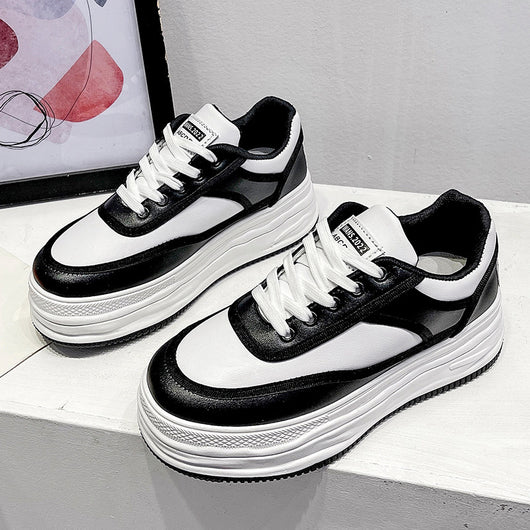 Zapatillas Blancas Mujer Suela Gruesa Estilo Coreano - Image 5