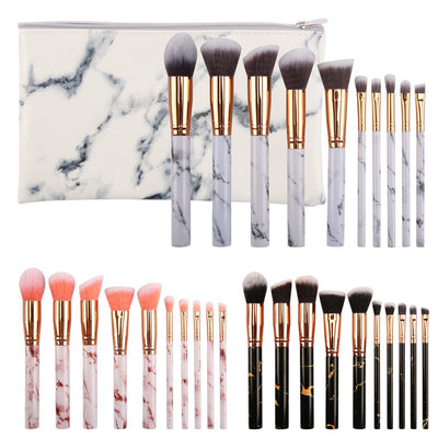 Set de 10 Brochas de Mármol para Maquillaje Profesional