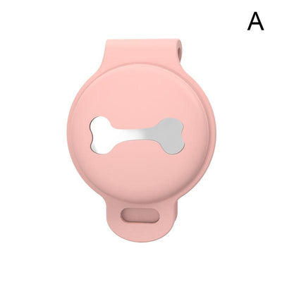 Pink silicone protective cover for a locator tracker, featuring a bone-shaped cutout and an attachment loop. - Image 15