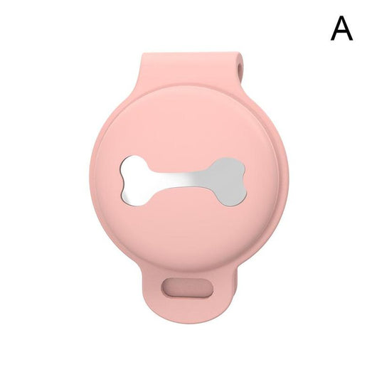 Pink silicone protective cover for a locator tracker, featuring a bone-shaped cutout and an attachment loop. - Image 15