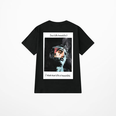 Playera de Manga Corta con Estampado de Letras Marca Ins Tide - Image 2