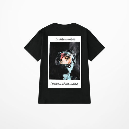 Playera de Manga Corta con Estampado de Letras Marca Ins Tide - Image 2