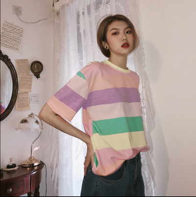 Camiseta Arcoíris con Rayas Multicolor - Image 4