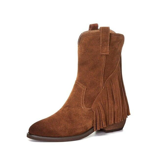Botas de Tacón Grueso con Punta y Borlas - Image 12