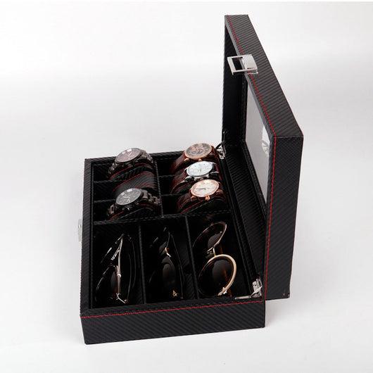 Caja de Almacenamiento Premium en Fibra de Carbono para Relojes y Lentes - Image 2
