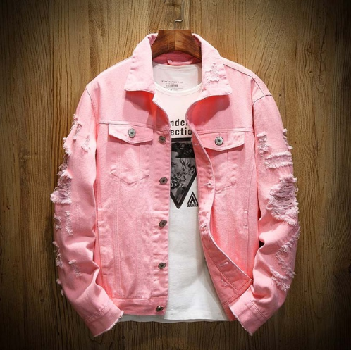 Chaqueta de Mezclilla Suelta con Detalles Rotos para Hombre - Image 5