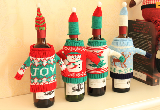 Set de Botellas con Cubierta Tejida Navideña - Image 8