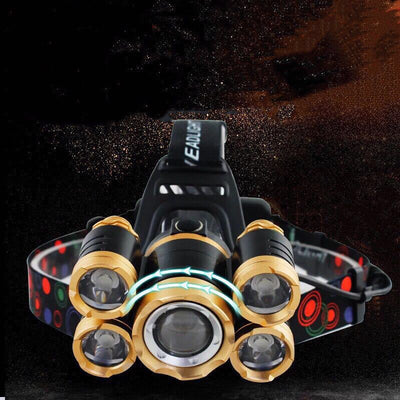 Faro LED Telescópico Dorado con 5 Luces de Enfoque Ajustable - Image 5