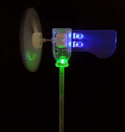 Generador Eólico DIY con Motor DC y Aspas LED - Turbina de Viento Pequeña