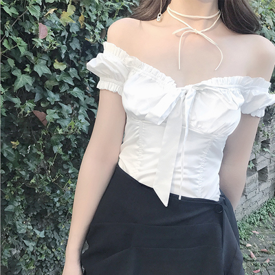 Blusa Elegante con Lazo y Hombros Descubiertos - Image 3
