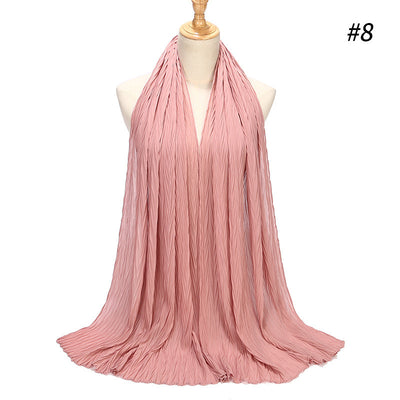 Hijab Chiffón Plisado con Efecto Perla - Capa Versátil - Image 34