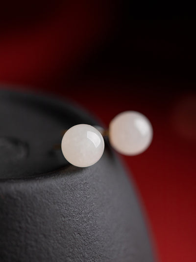 Aretes de Plata Esterlina con Jade Hetian y Baño de Oro - Image 11