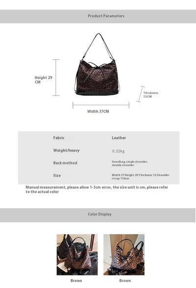 Mochila de Moda con Estampado Leopardo de Gran Capacidad Multiusos - Image 8