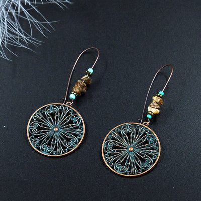 Aretes Retro de Aleación Floral Redondos Creativos - Image 5