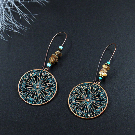 Aretes Retro de Aleación Floral Redondos Creativos - Image 5