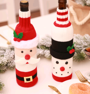 Juego de Botellas Decorativas Navideñas para Vino y Champagne - Image 3