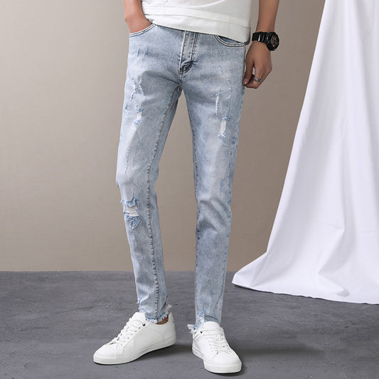 Jeans Premium Azul Claro con Roturas y Stretch