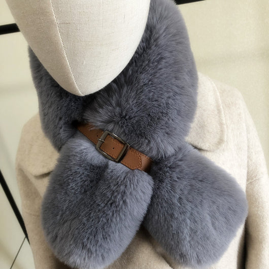 Bufanda Elegante de Pelo Sintético Zorro y Conejo Rex - Image 13