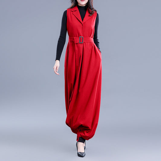 Mono Overol de Lana Talla Grande Suelto Estilo Tweed