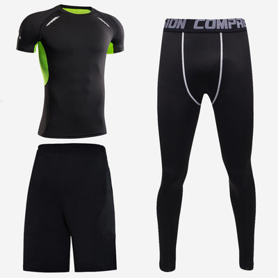 Conjunto Deportivo de 3 Piezas para Hombre - Playera Manga Corta