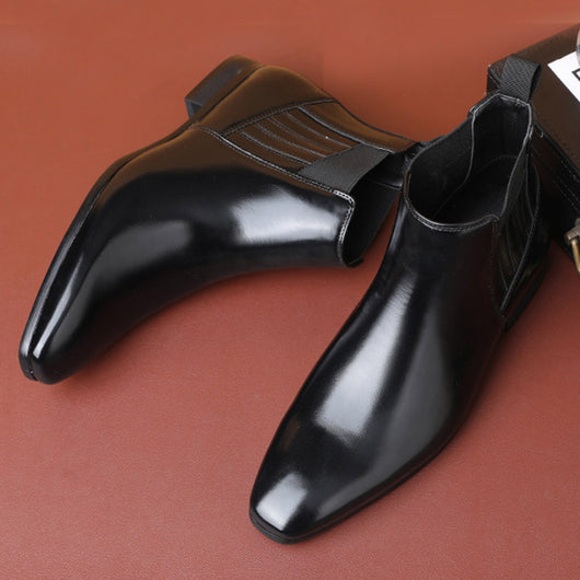 Botas Chelsea Puntiagudas Estilo Británico para Hombre - Zapatos Formales de Cuero - Image 14