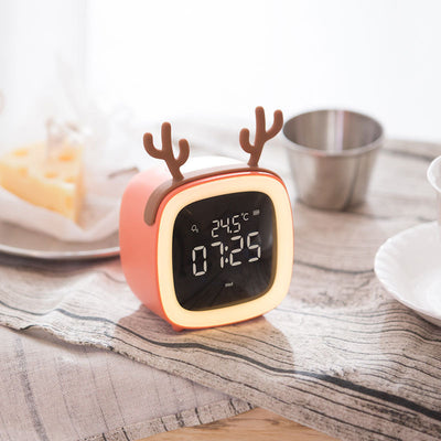 Reloj Despertador Digital con Luz Nocturna, Termómetro y Carga USB para Niños - Image 4