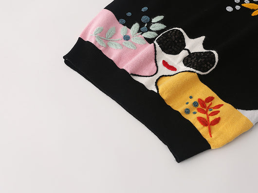 Suéter para Mujer con Diseño de Cara y Lentejuelas - Image 11