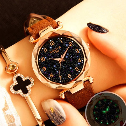 Reloj de Mujer Lujo Dial Cielo Estrellado Oro Rosado - Pulsera Elegante - Image 4