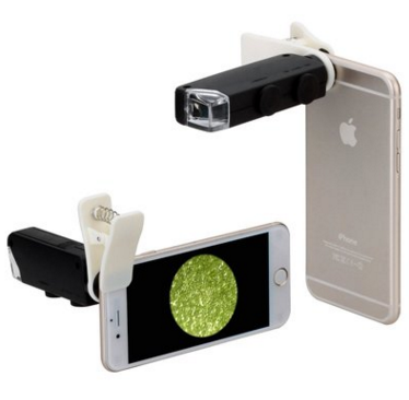 Lente Microscópica 100X con LED para Smartphone - Clip Universal