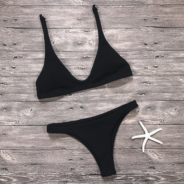 Bikini Deportivo Liso para Mujer - Traje de Baño Elegante y Cómodo - Image 4