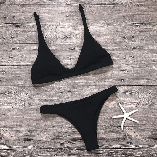 Bikini Deportivo Liso para Mujer - Traje de Baño Elegante y Cómodo - Image 4