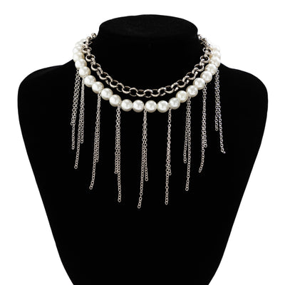 Collar Retro Doble Capa con Borla de Perla - Accesorio Elegante para Mujer - Image 12