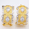 Aretes de Plata 925 Dorados con Estrella Ondulada