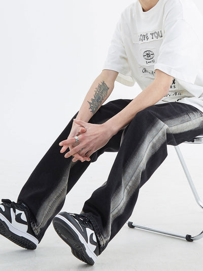 Jeans Retro Americano con Degradado Negro para Hombre - Image 10