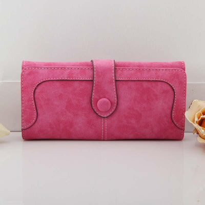 Billetera Larga Retro Coreana para Mujer con Costura Mate - Image 11