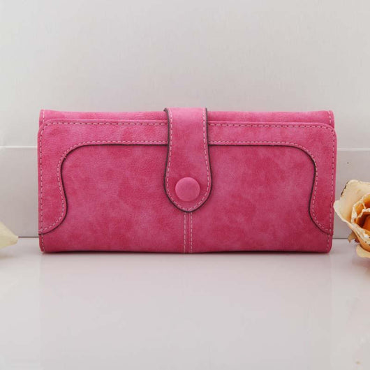 Billetera Larga Retro Coreana para Mujer con Costura Mate - Image 11