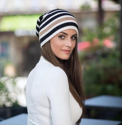 Gorro de Lana Tejido a Rayas para Mujer - Image 20