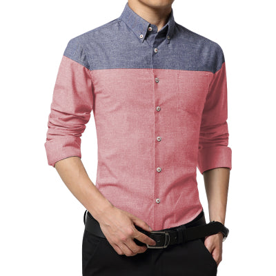 Camisa Manga Larga Clásica con Cuello de Botones para Hombre