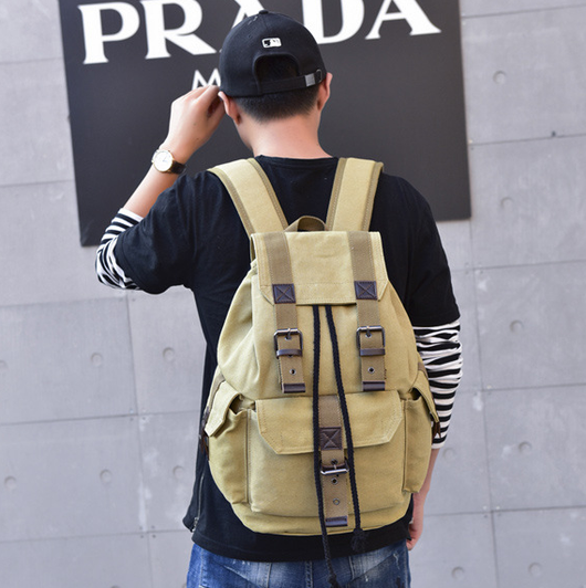 Mochila Retro Canvas Influx - Viajes y Uso Diario Unisex Gran Capacidad