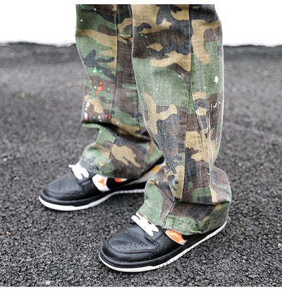 Pantalones Cargo Vintage con Estampado Salpicado - Image 4
