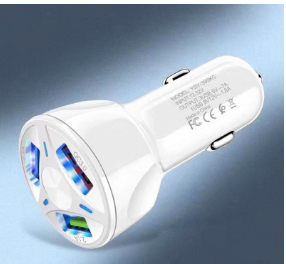 Cargador Rápido USB de 3 Puertos para Auto - Image 16